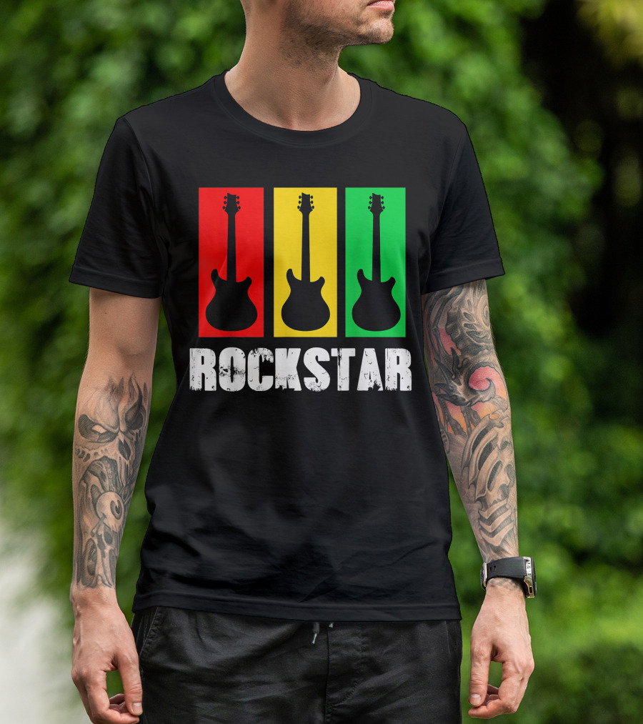 Rockstar Vintage Guitar Silhouette Trio T-Shirt