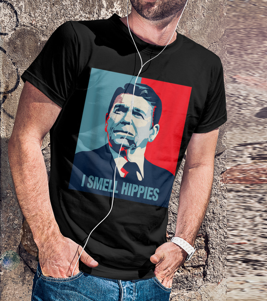 Ronald Reagan I Smell Hippies American President T-Shirt