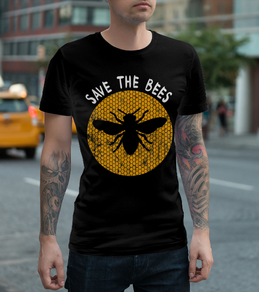 Save The Bees Honeycomb Beekeeping Lover T-Shirt