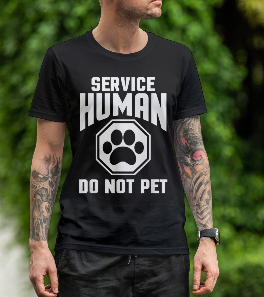 Service Human Do Not Pet Dog Lover Paw Prints T-Shirt