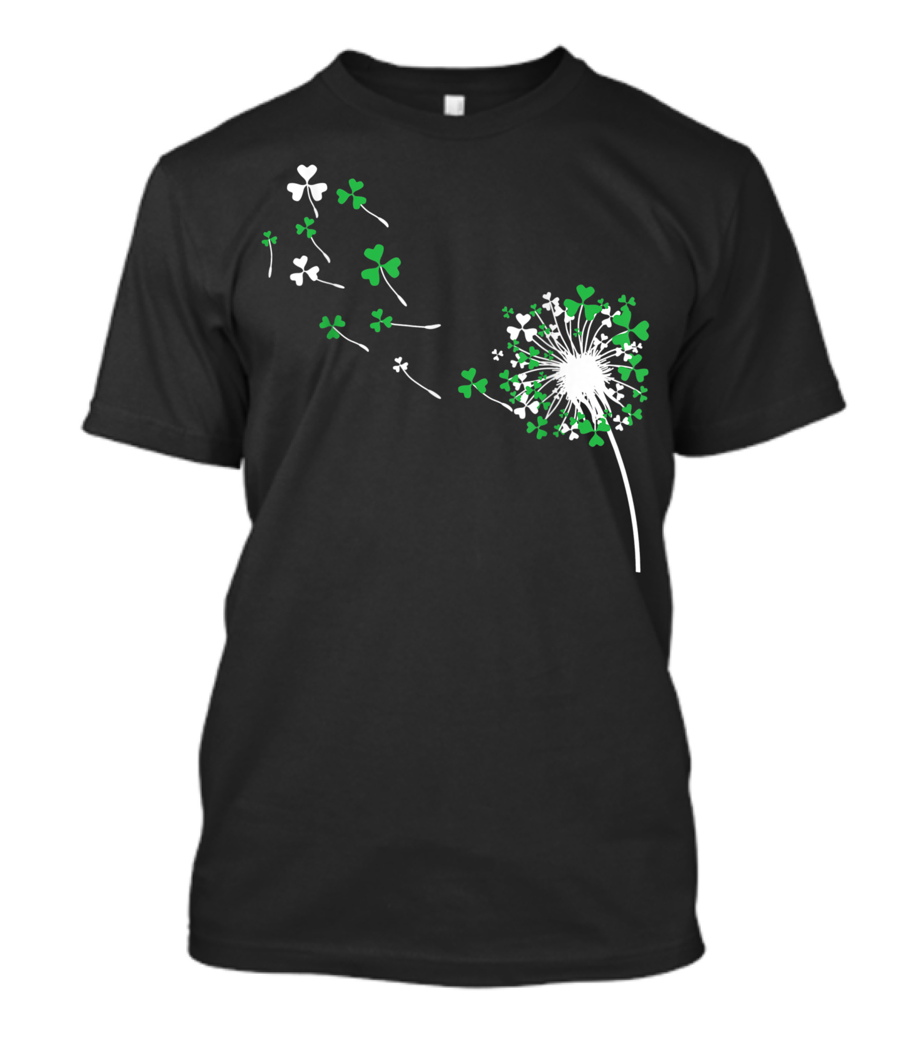 St Patricks Day Dandelion Shamrock Cute 2W Blowing Clover T-Shirt