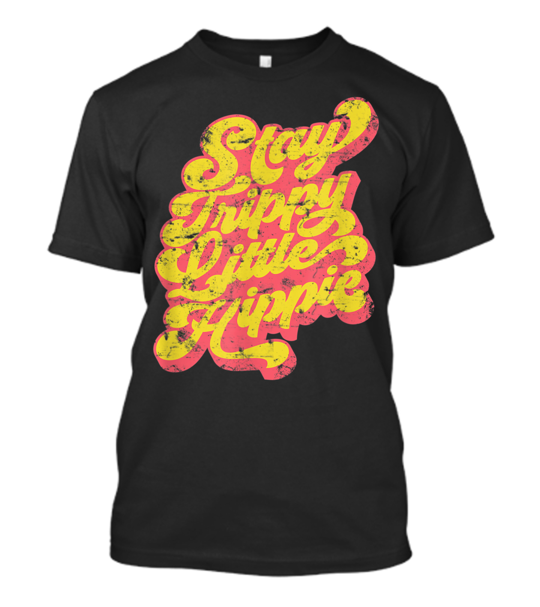 Stay Trippy Little Hippie 70s Retro Psychedelic Font T-Shirt