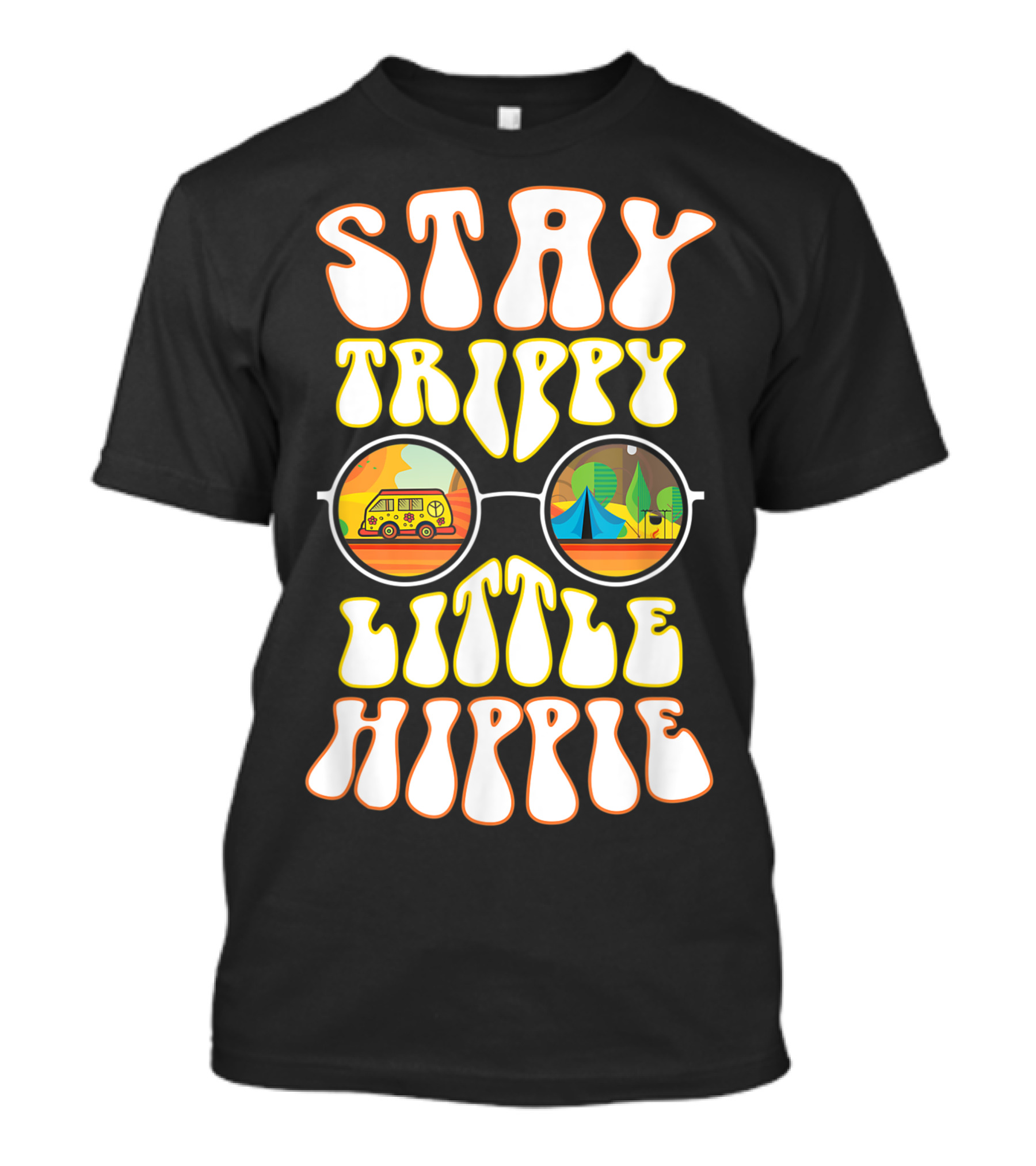 Stay Trippy Little Hippie Van Camping Vintage R8 T-Shirt