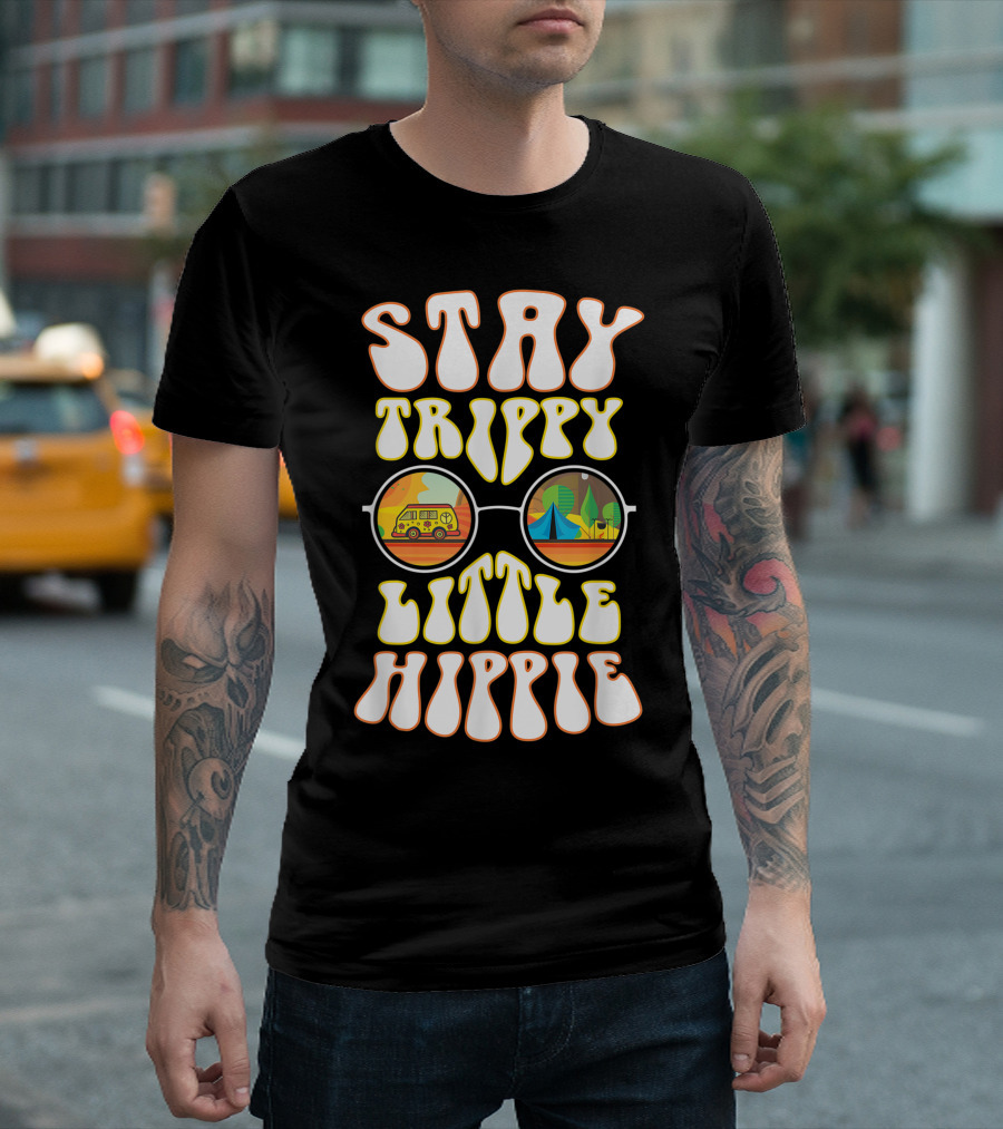Stay Trippy Little Hippie Van Camping Vintage R8 T-Shirt