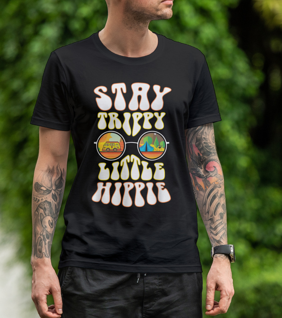 Stay Trippy Little Hippie Van Camping Vintage R8 T-Shirt