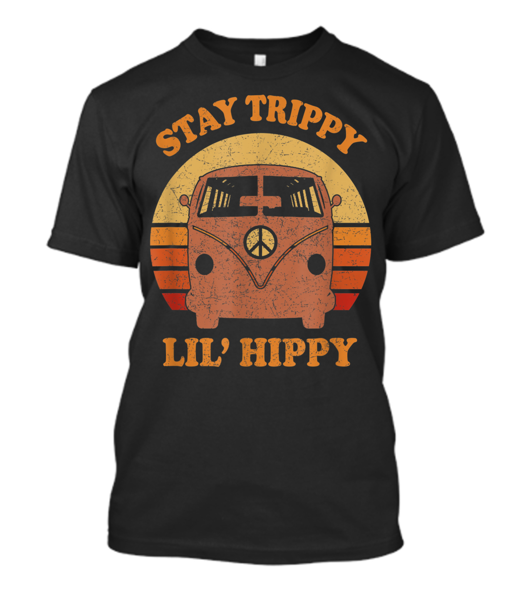 Stay Trippy Lil' Hippy Peace Hippie Van Retro Sunset T-Shirt