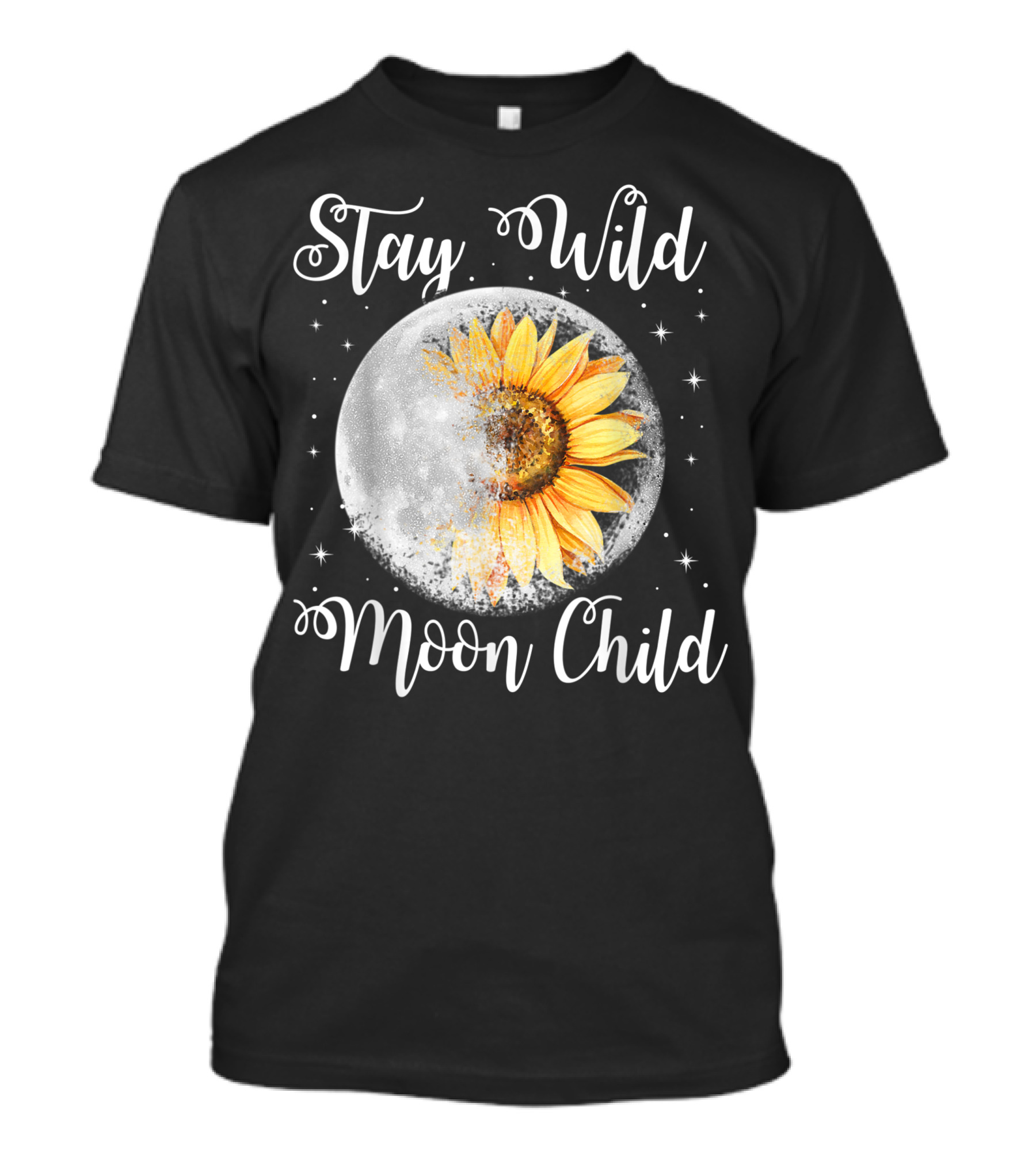 Stay Wild Moon Child Sunflower Moon Hippie T-Shirt