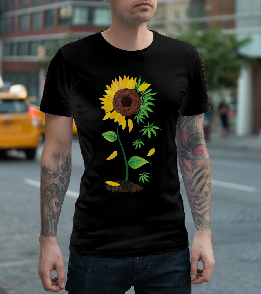 Sunflower Weed Marijuana Plant T-Shirt
