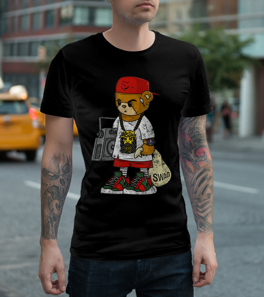 Teddy Bear Swag Hip Hop Lover Men Rap Hipster Clothing Dope T-Shirt