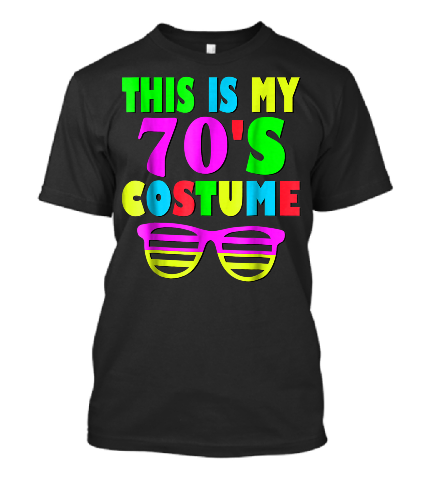 This Is My 70's Costume Colorful Retro Glasses Design 60s 70s Party T-Shirt