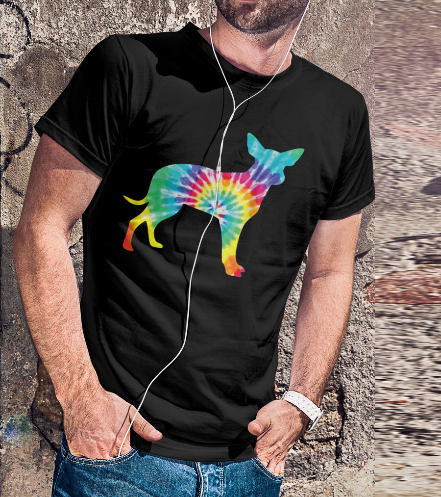 Tie Dye Dog Hippie Chihuahua Puppy Psychedelic Rainbow T-Shirt