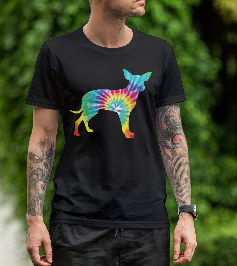 Tie Dye Dog Hippie Chihuahua Puppy Psychedelic Rainbow T-Shirt