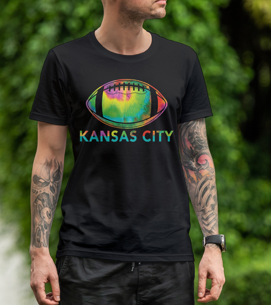 Kansas City Tie Dye Football T-Shirt