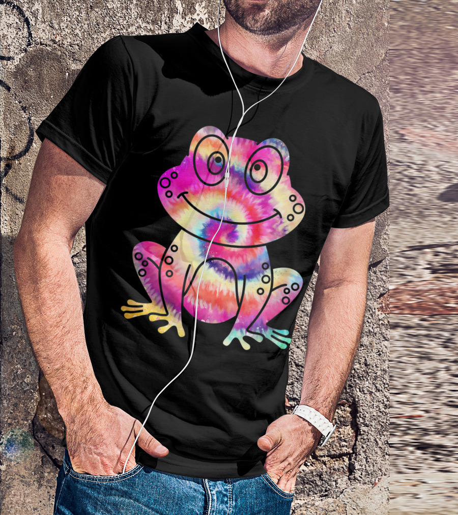 Tie Dye Frog Tadpole Lover Psychedelic Rainbow Frog T-Shirt