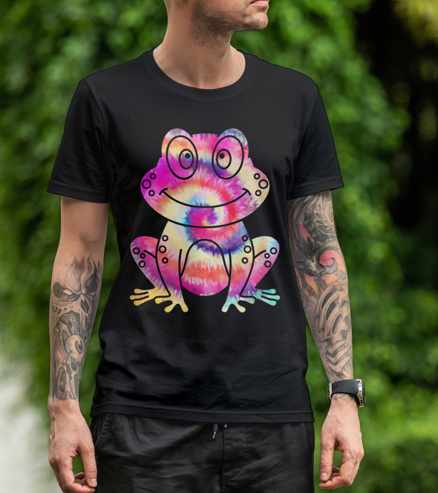 Tie Dye Frog Tadpole Lover Psychedelic Rainbow Frog T-Shirt