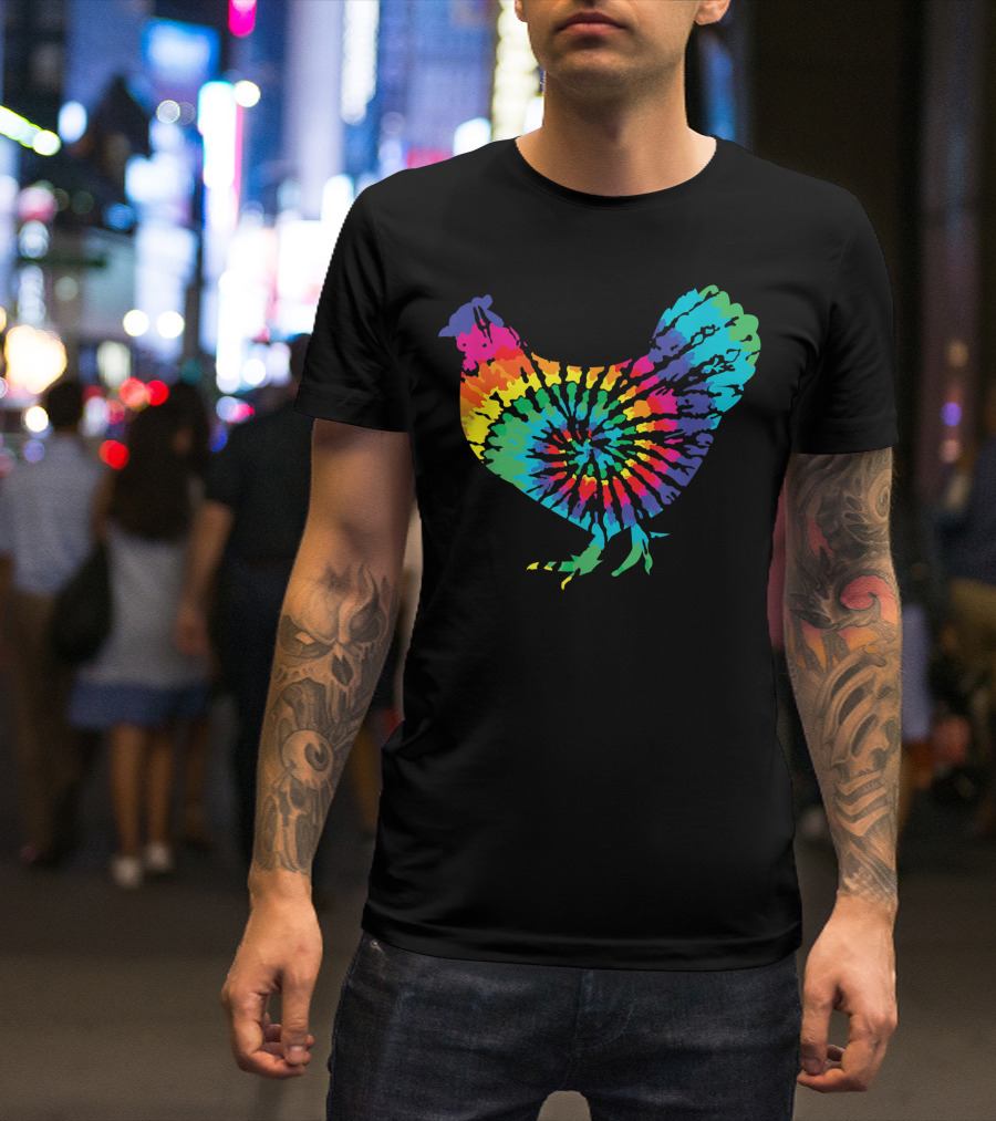 Tie Dye Rainbow Chicken For Backyard Farmers T-Shirt