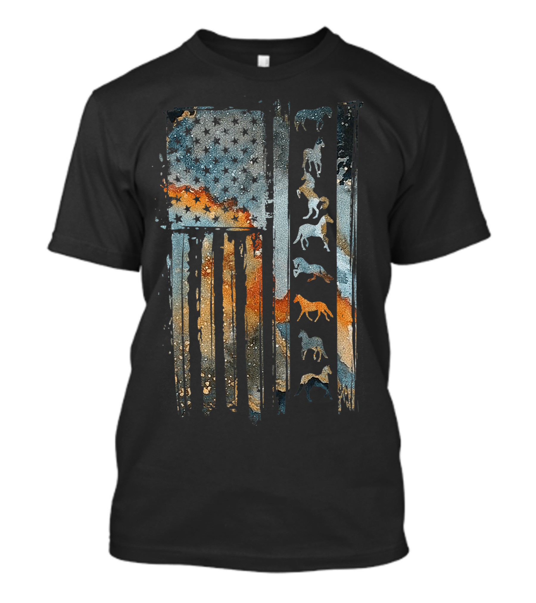 American Flag Horse Costume Animal Lover Cool Tu T-Shirt