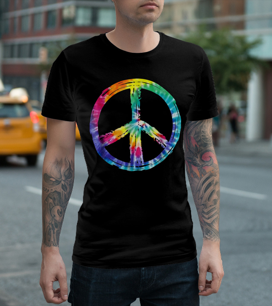 Tye Dye Peace Sign Rainbow Circle T-Shirt