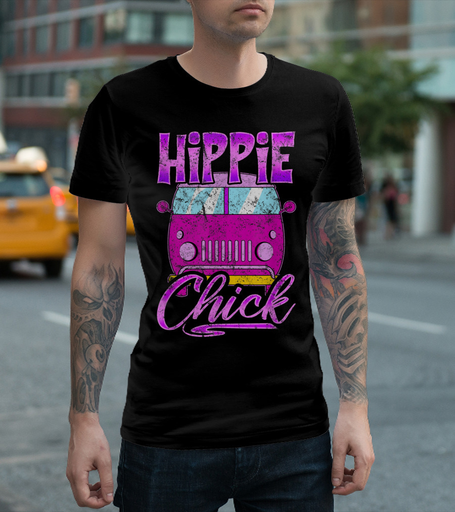 Hippie Chick Pink Van Vintage Love T-Shirt