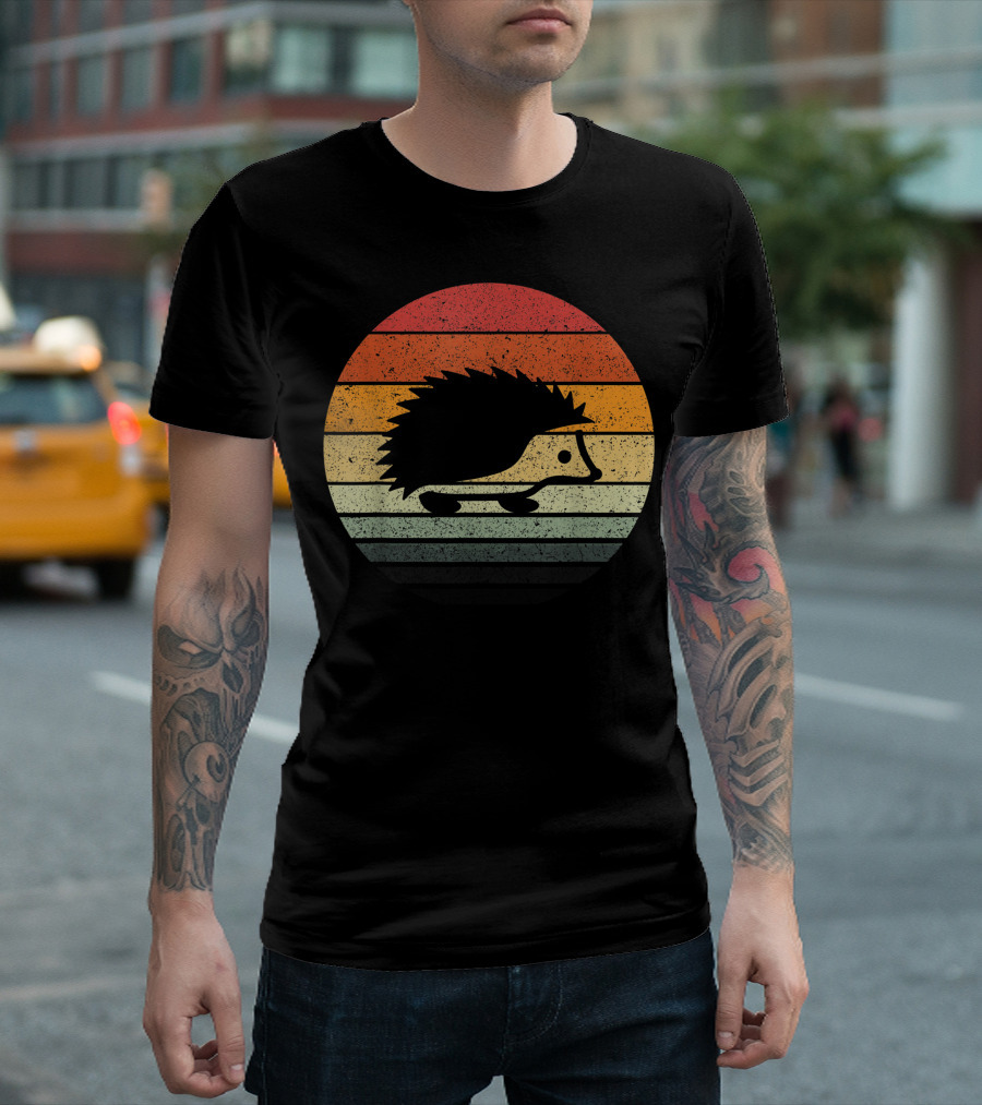 Vintage Sunset Hedgehog T-Shirt