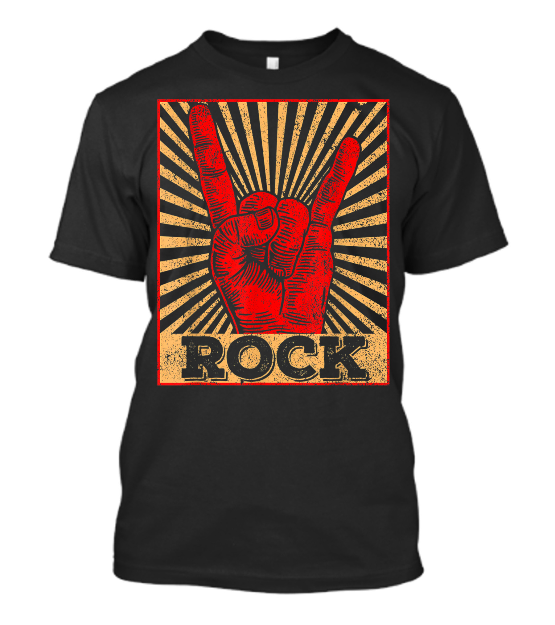 Vintage Rock N Roll Concert Band Hand Symbol Rock T-Shirt