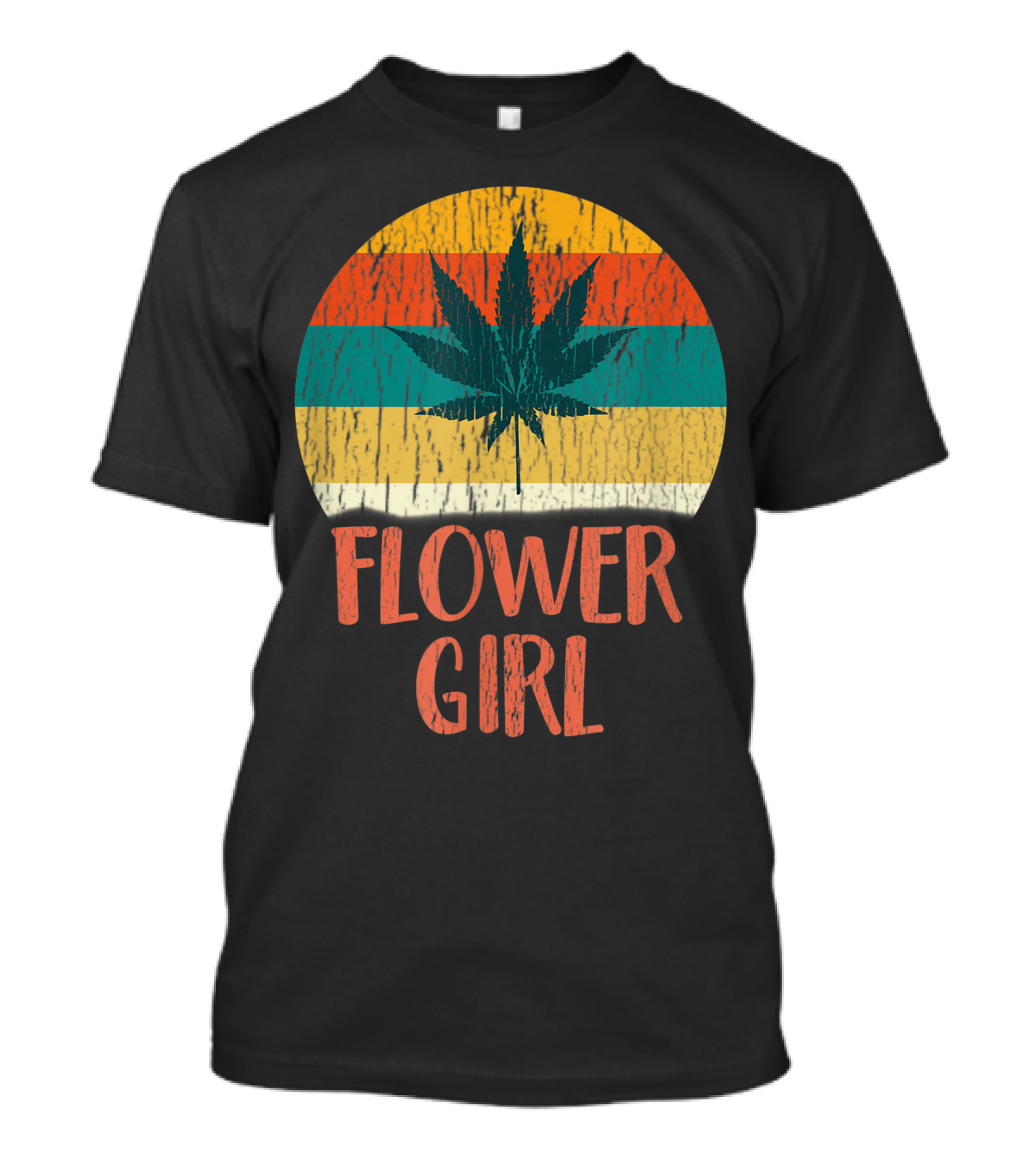 Flower Girl Vintage Weed Stoner Retro Stripe T-Shirt