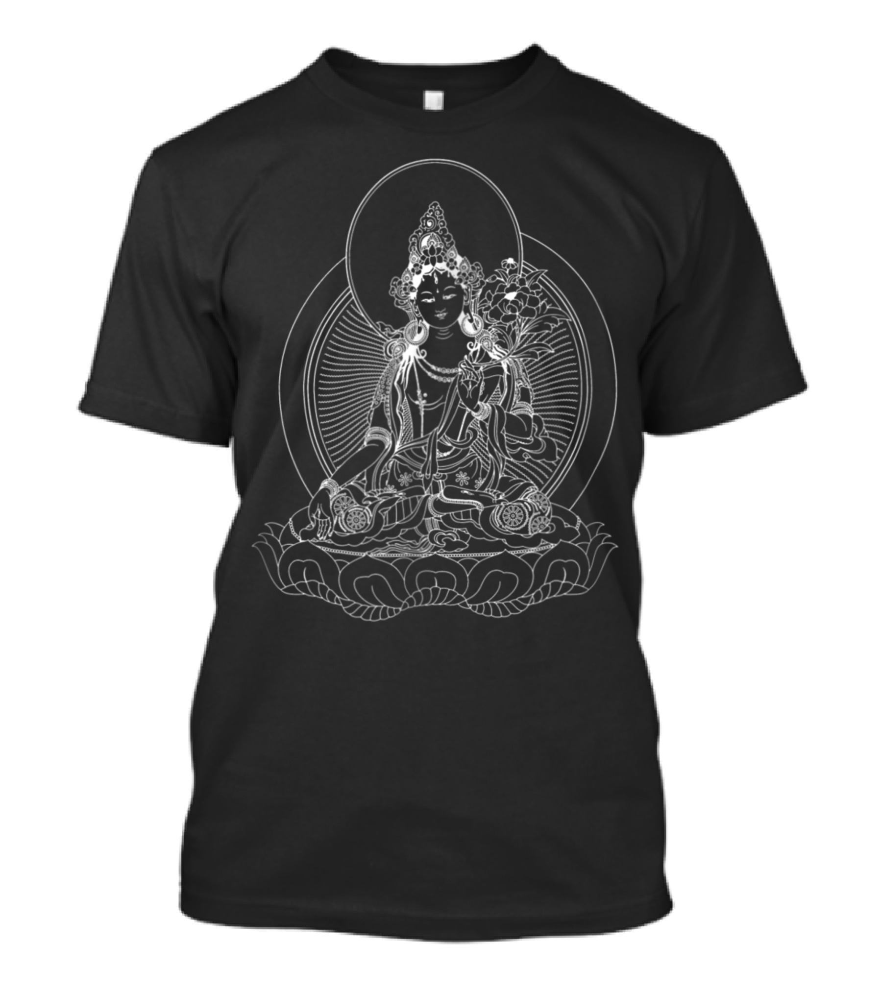 White Tara Bodhisattva Spiritual Artwork Meditation T-Shirt