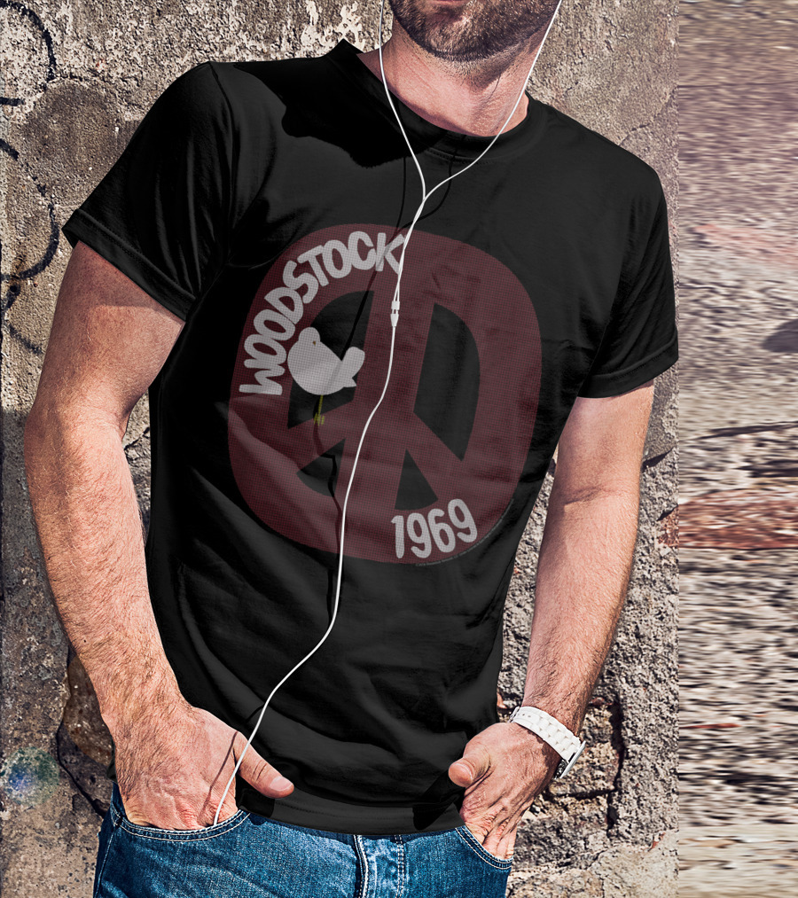 Woodstock Peace Sign 1969 Vintage Iconic Festival T-Shirt