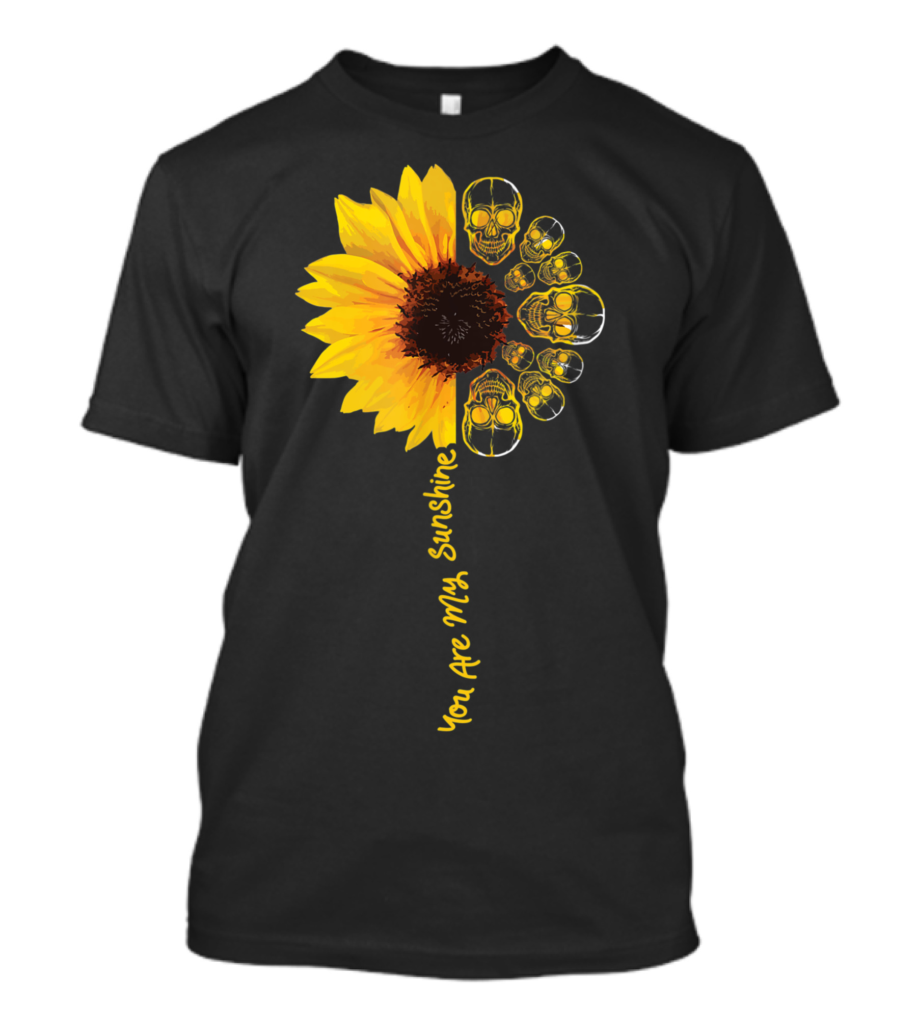 You Are My Sunshine Hippie Gothic Skull Sunflower T-Shirt