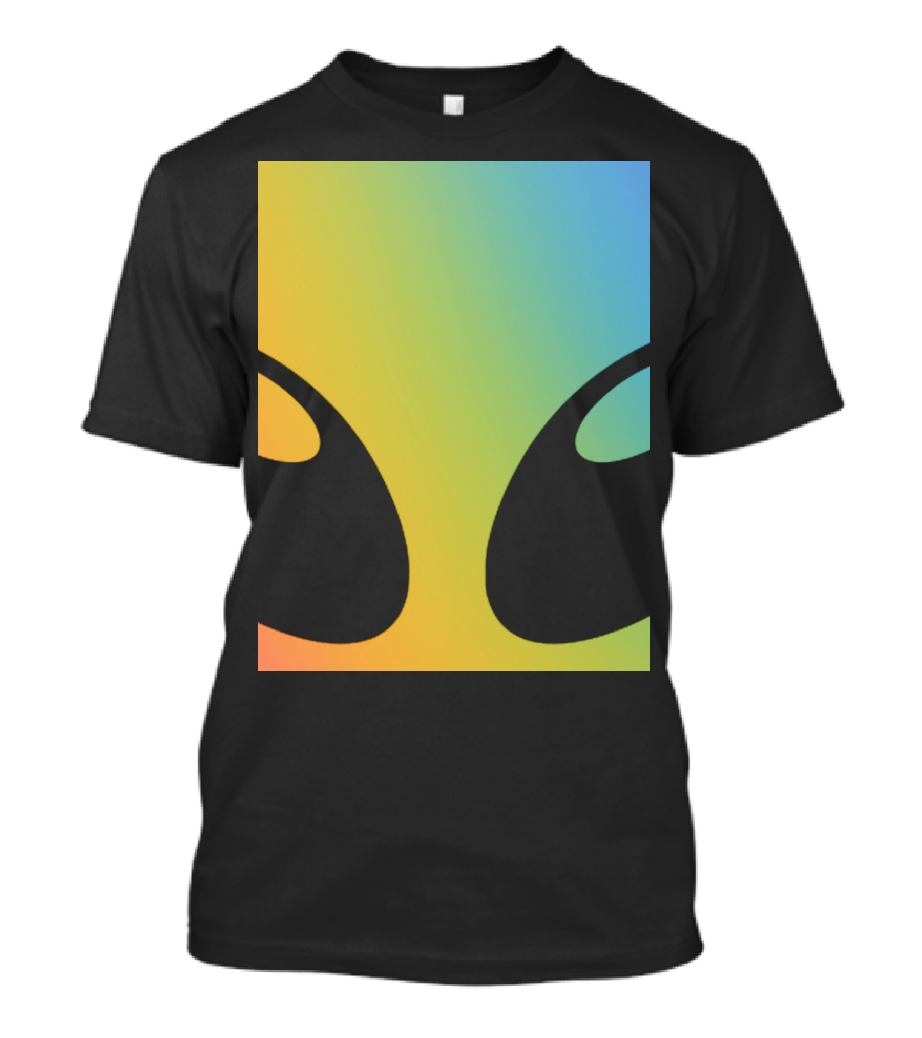 Holographic Glow Alien Head With Colorful Shine T-Shirt