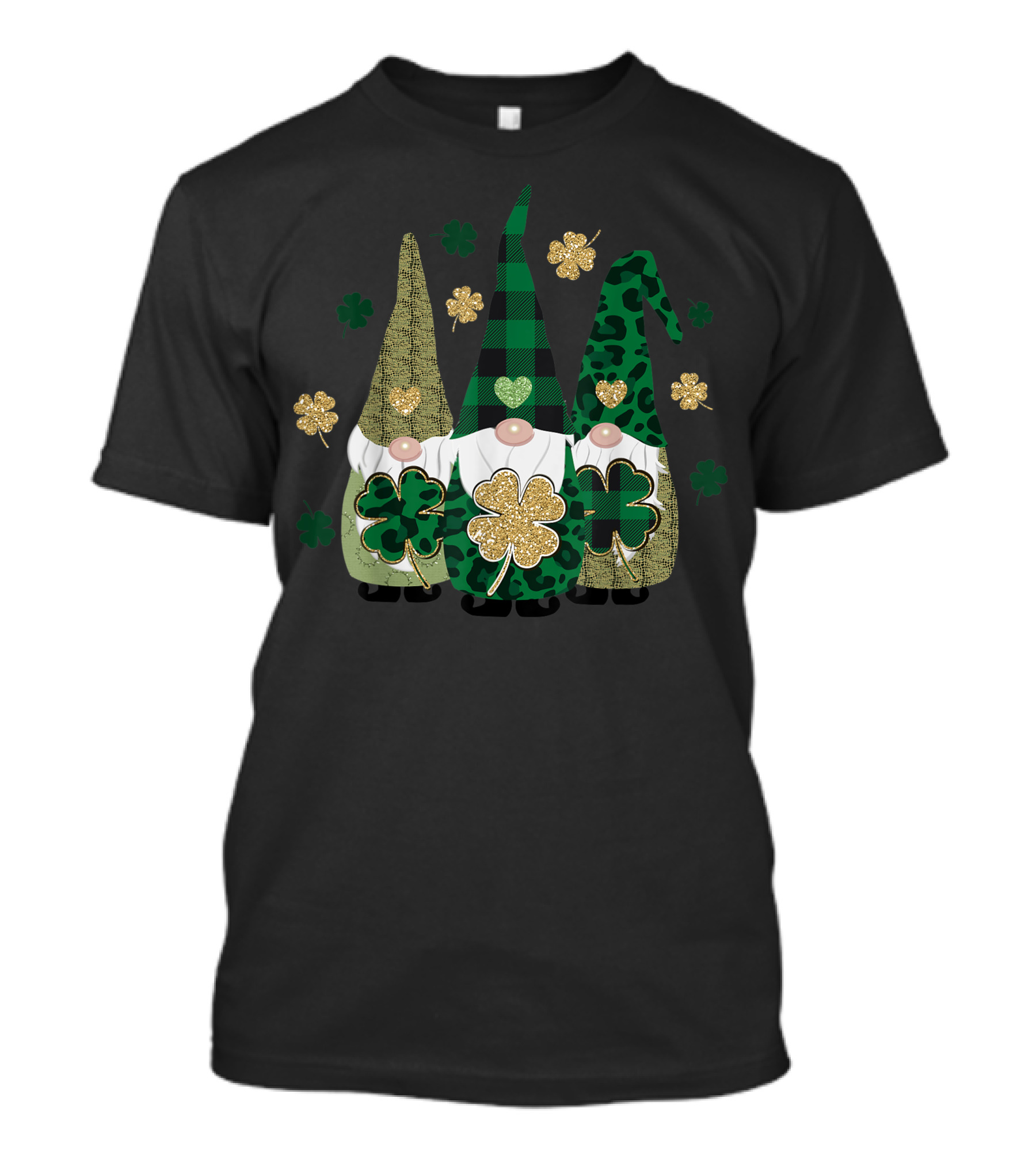 Irish Gnome St Patricks Day Shamrock Glittery Green Lucky Leprechauns T-Shirt