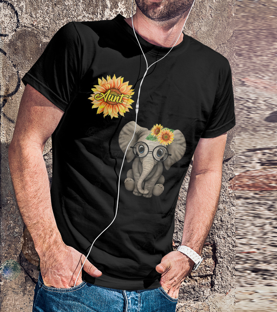 Blessed To Be Called Aunt Sunflower Elephant Aunt T-Shirt