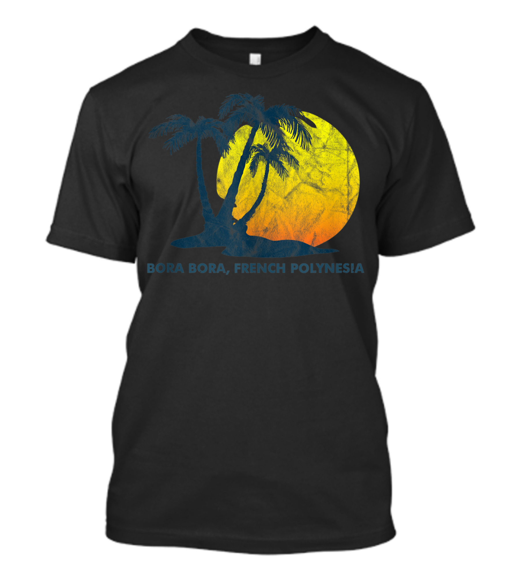 Bora Bora French Polynesia Sunset With Coconut Palm Trees T-Shirt