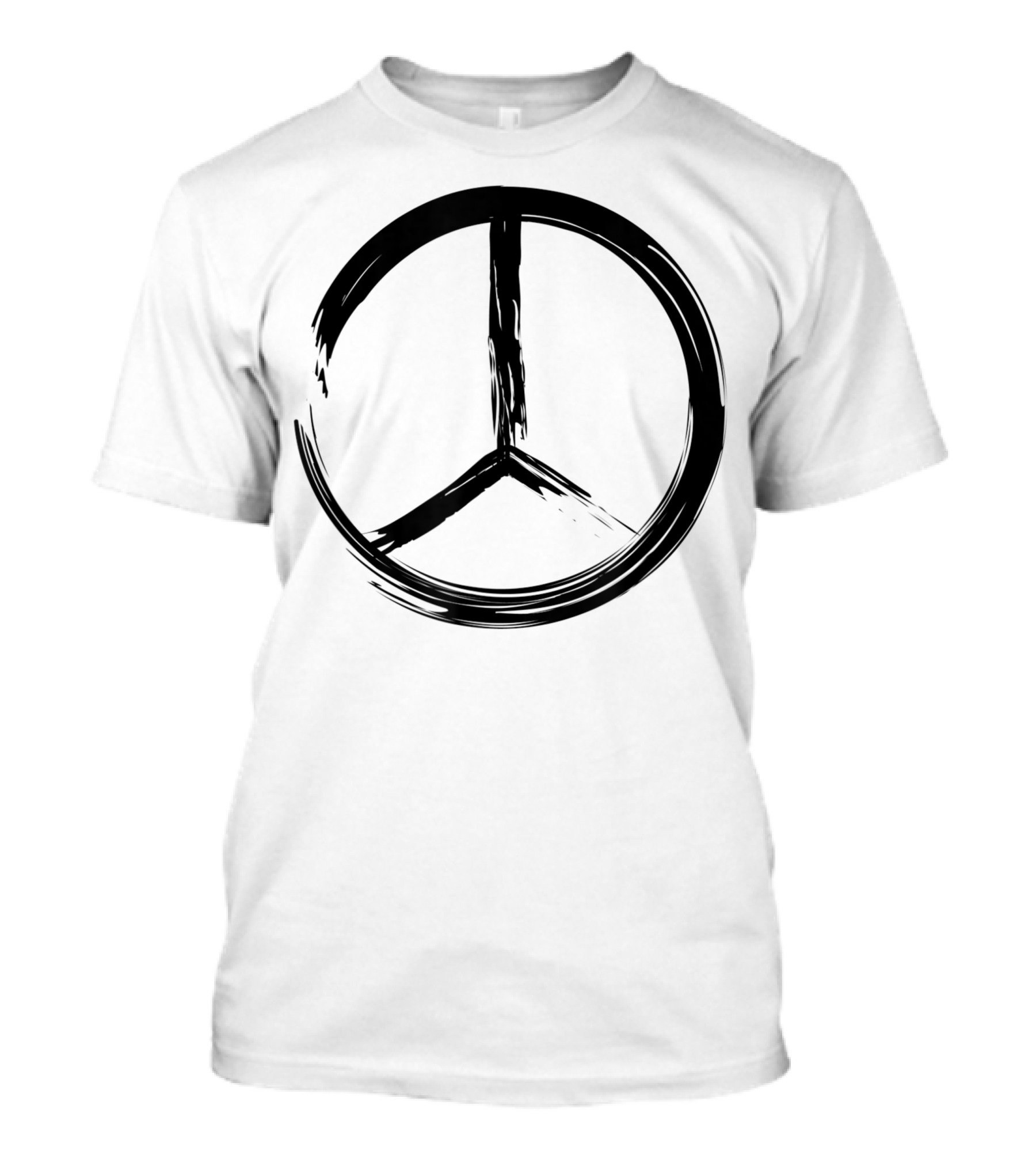 Distressed Black Peace Sign 60S 70S Retro T-Shirt