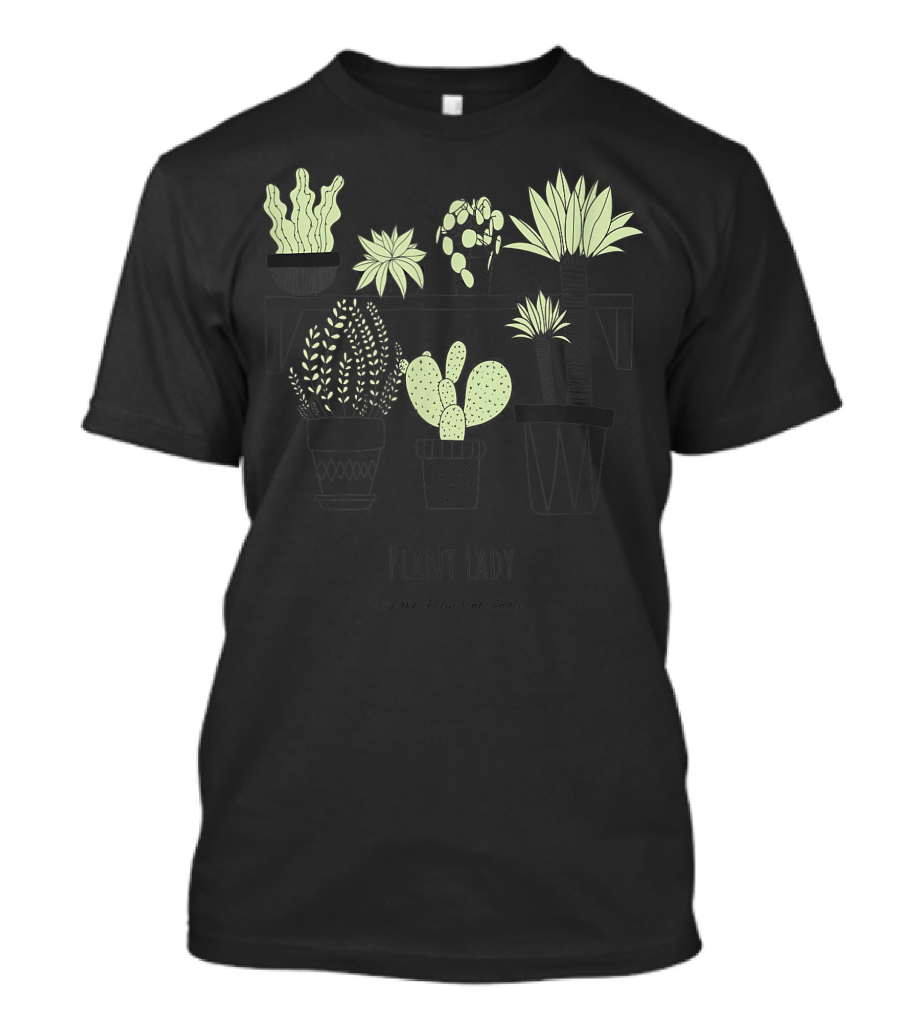 Plant Lady Is The New Cat Lady Botanical Shelf T-Shirt