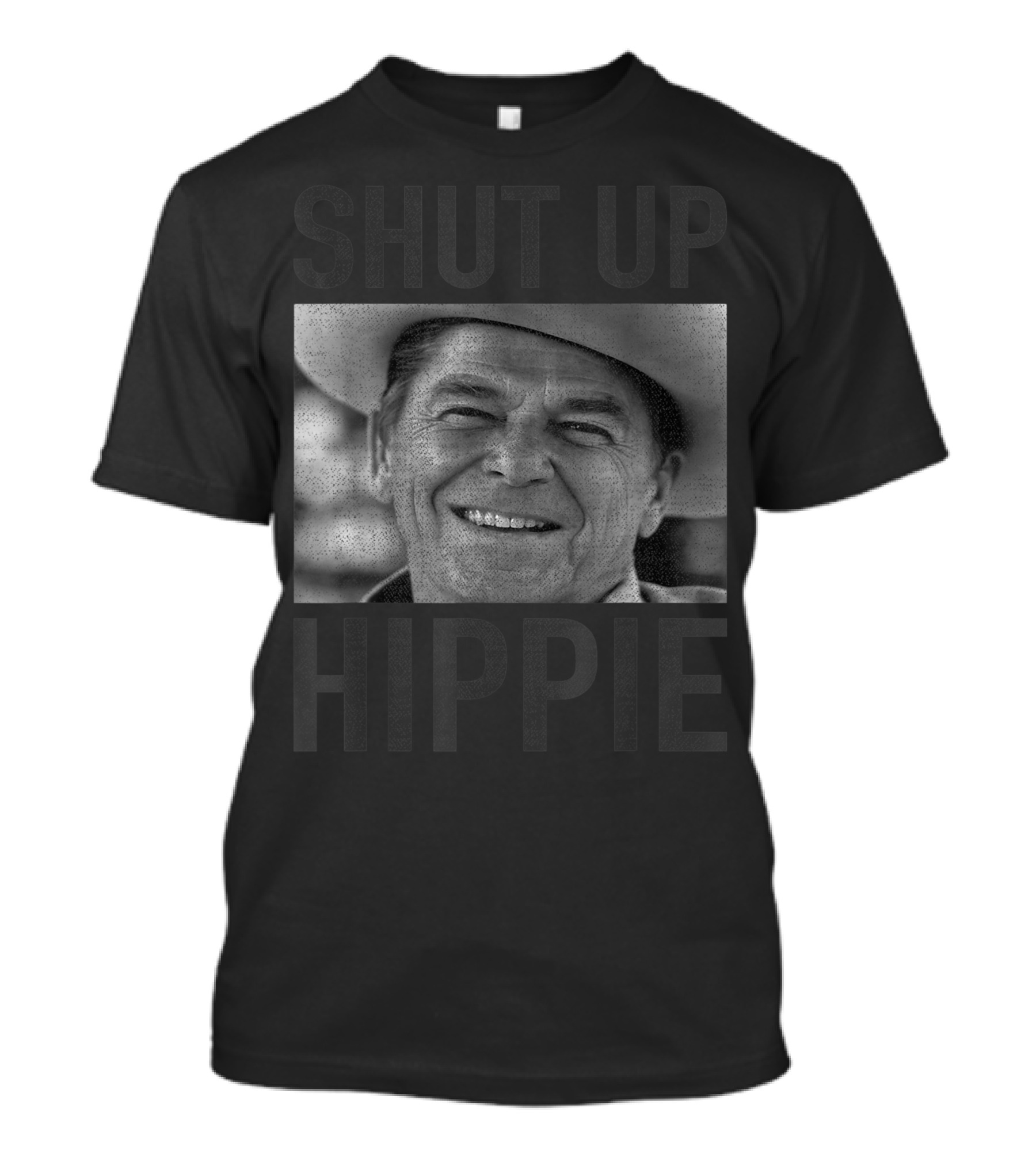 Shut Up Hippie Ronald Reagan Anti Liberal Republican T-Shirt