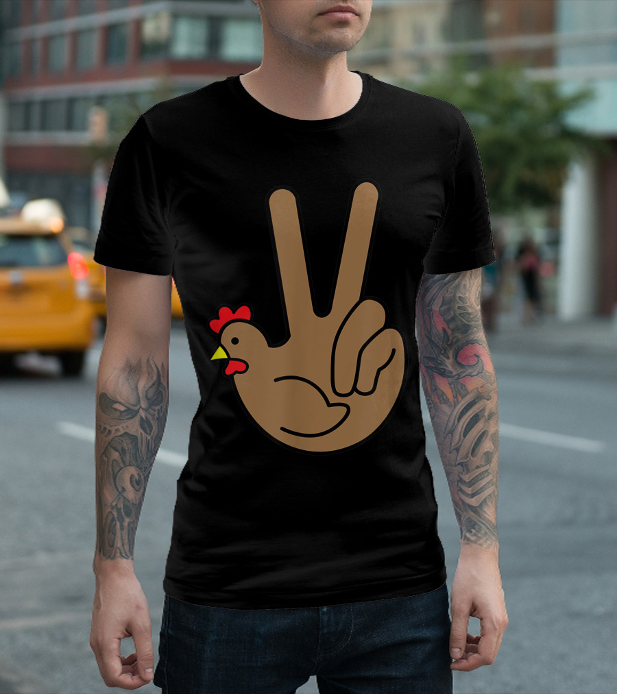 Thanksgiving Turkey Peace Sign Hand Gesture T-Shirt