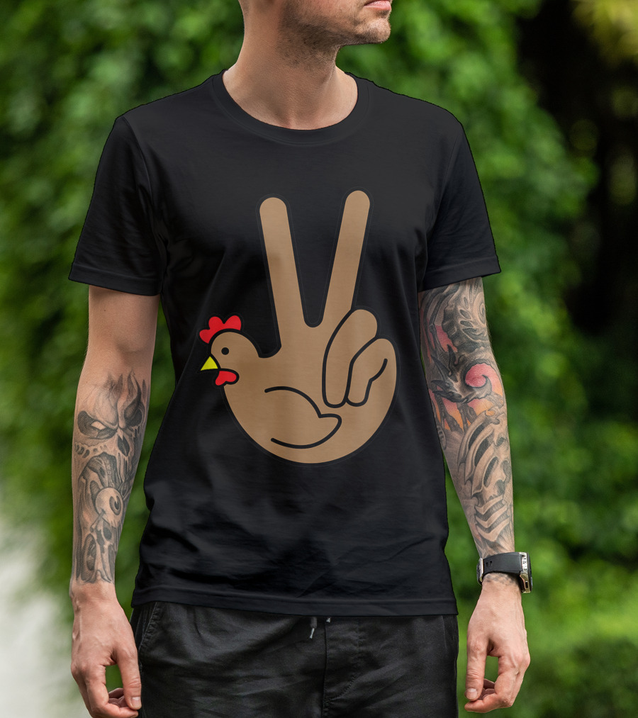 Thanksgiving Turkey Peace Sign Hand Gesture T-Shirt