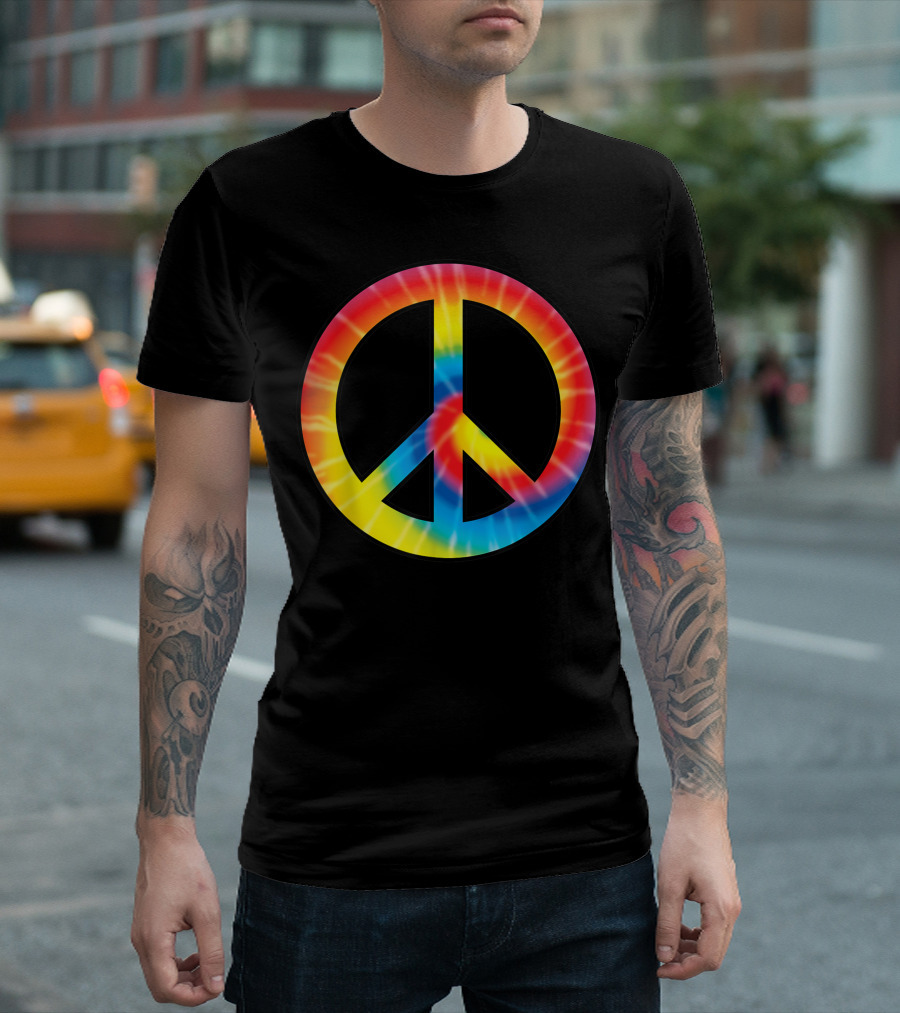 Tie Dye Peace Sign 60s 70s 80s Hippies T-Shirt