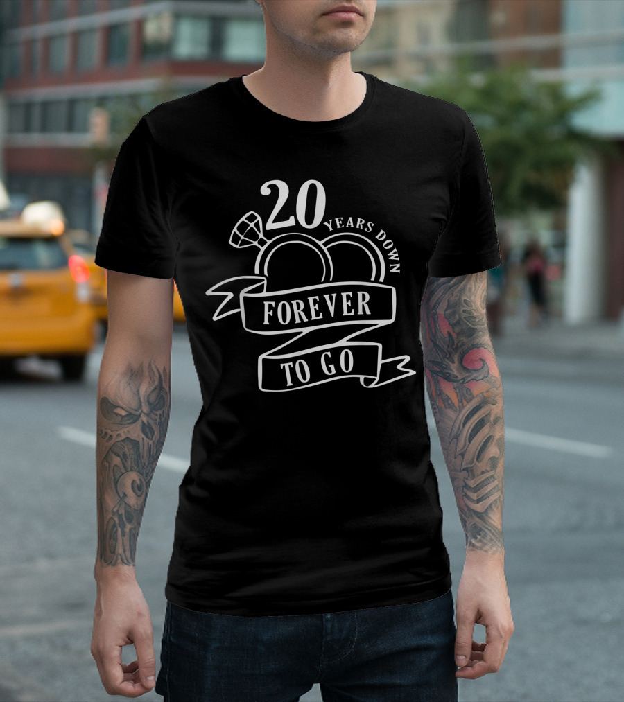 20 Years Down Forever To Go 20th Wedding Anniversary T-Shirt