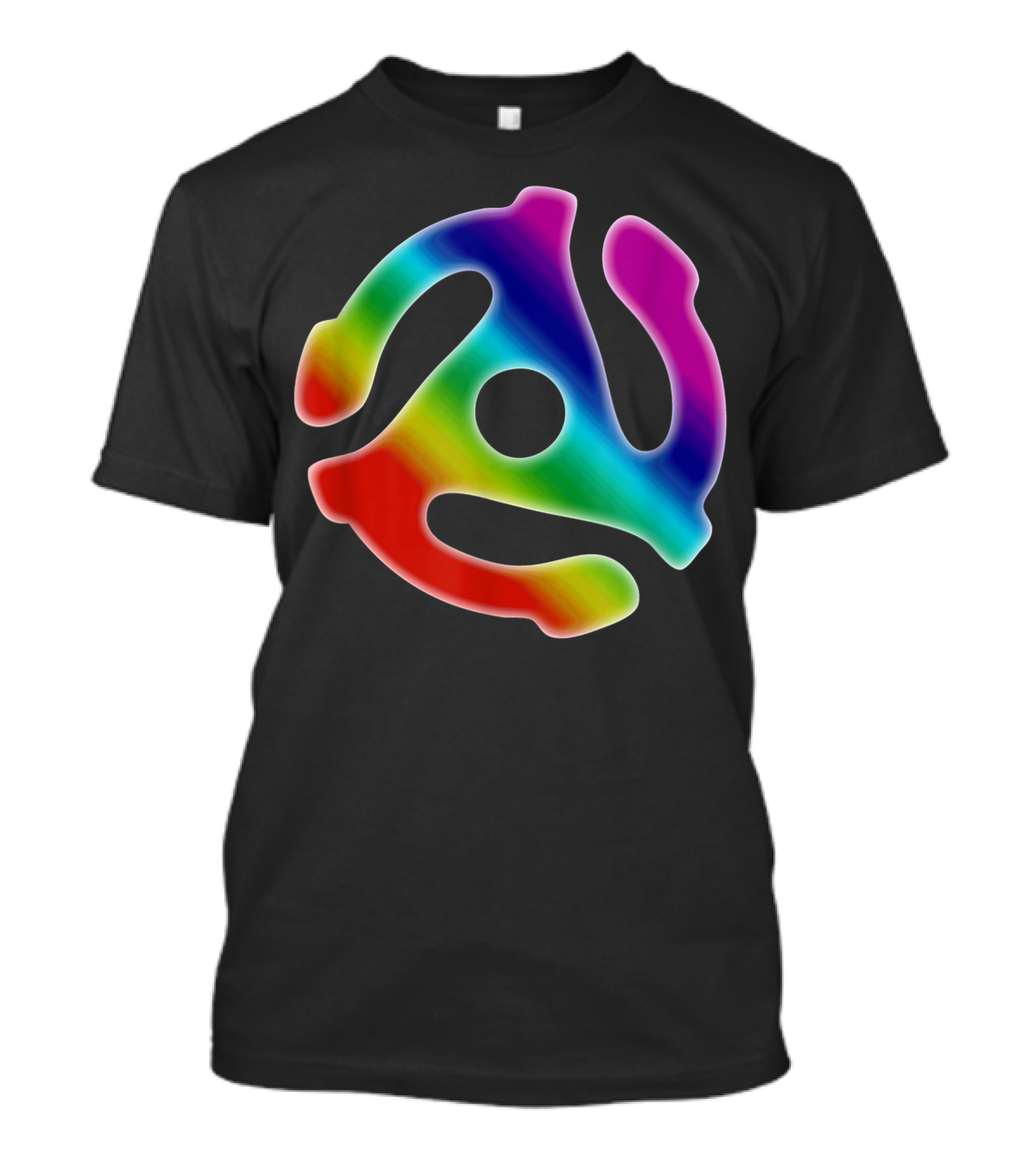 45 Rpm Spider Record Adapter DJ 80s Music Rainbow T-Shirt