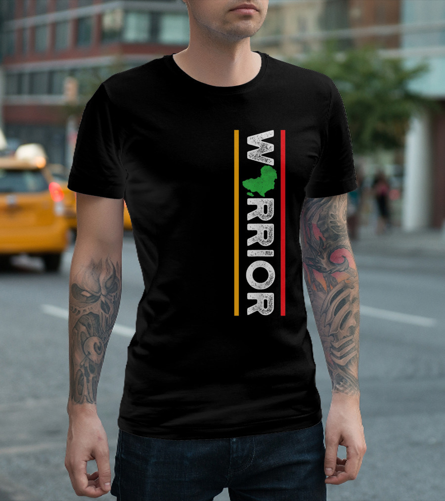 African Warrior Black History Awareness Month Map Symbol Colors T-Shirt