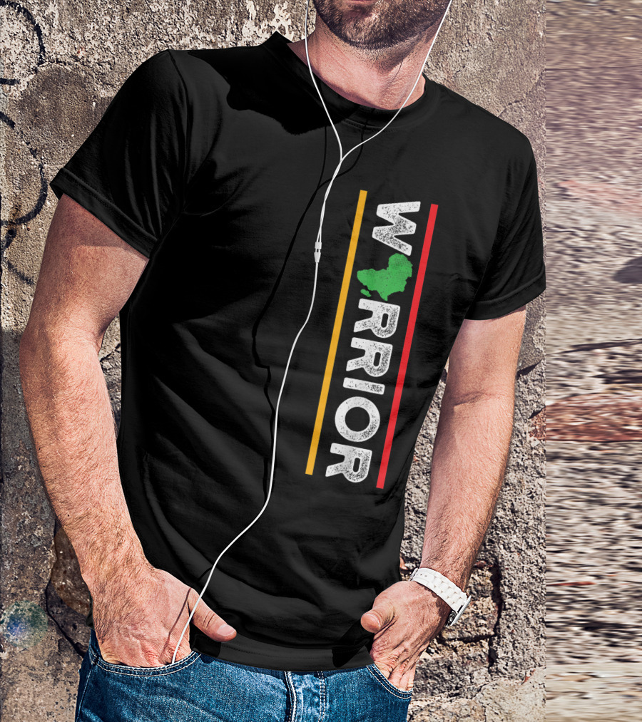 African Warrior Black History Awareness Month Map Symbol Colors T-Shirt