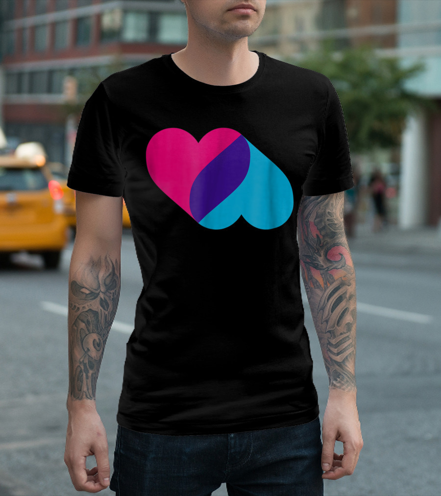 Androgynous Pride Heart Androgyne Colorful T-Shirt