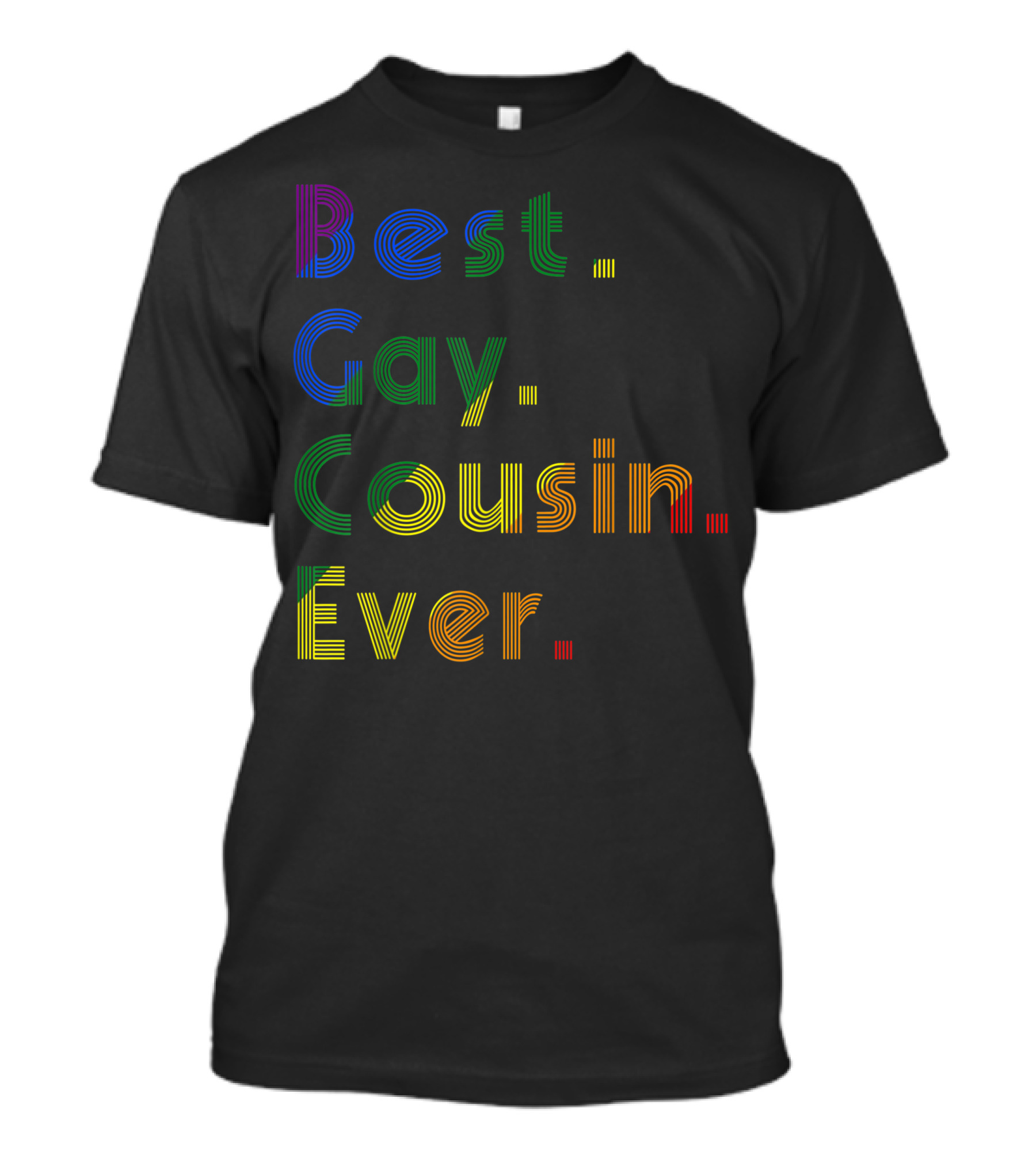 Best Gay Cousin Ever Rainbow Pride Stripes T-Shirt