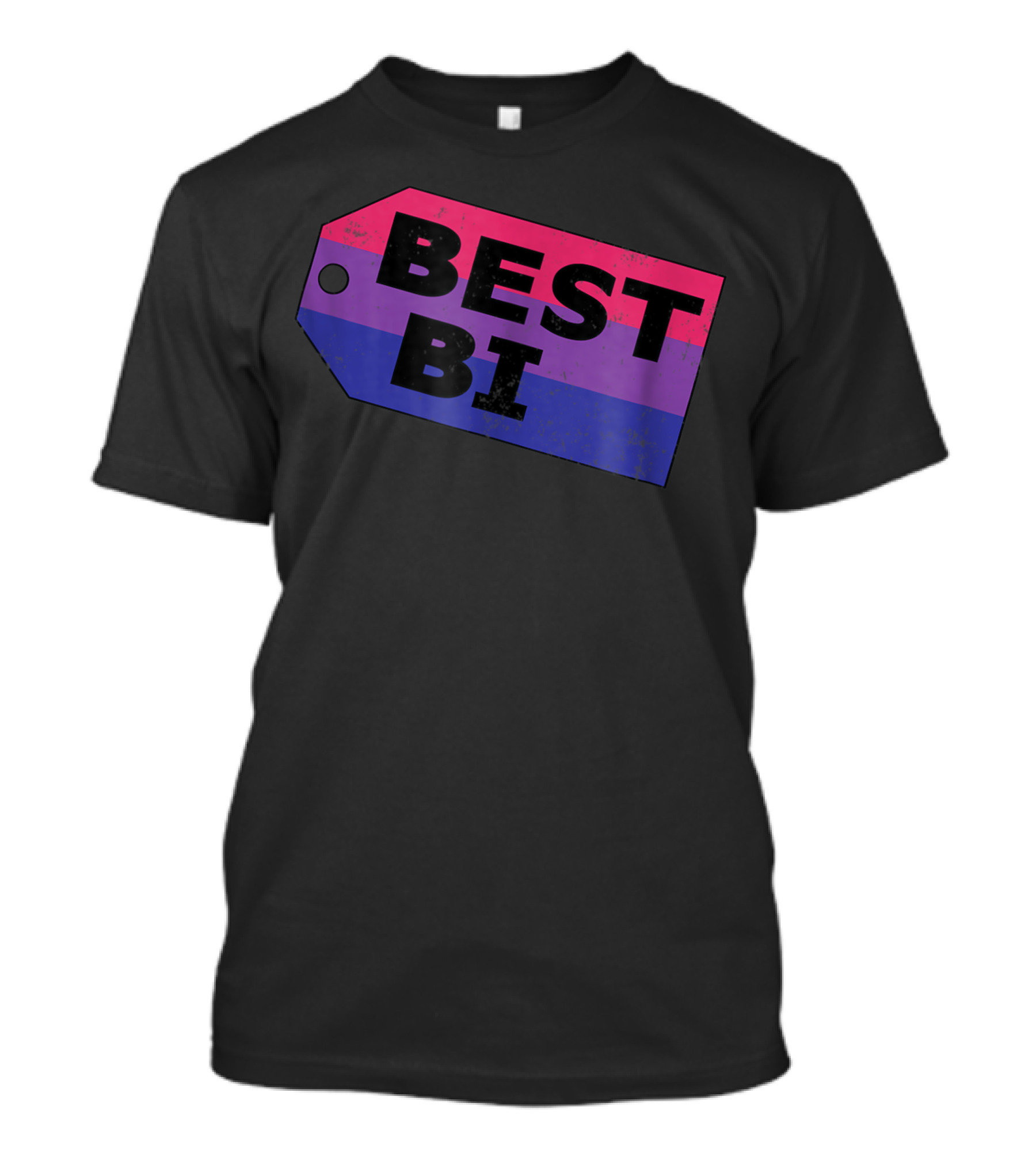 Best Bi Distressed Striped Tag T-Shirt