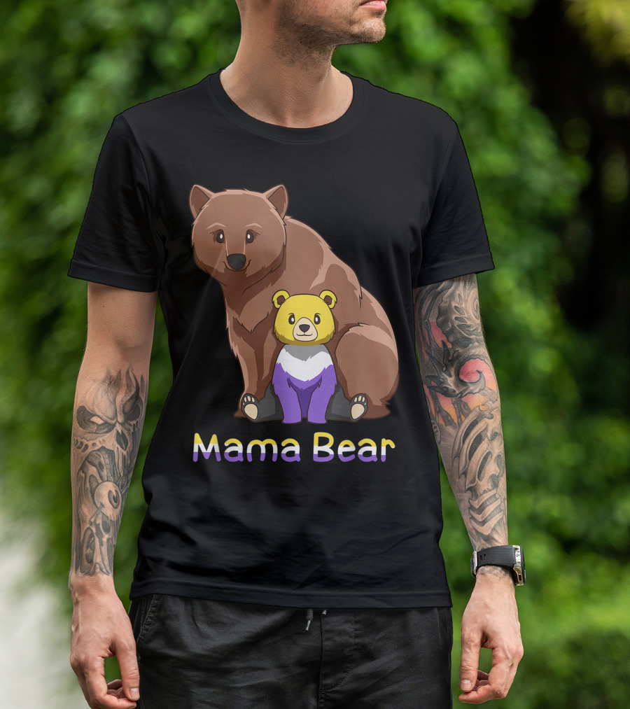 Mama Bear Cute Nonbinary Genderqueer Bear Gd T-Shirt