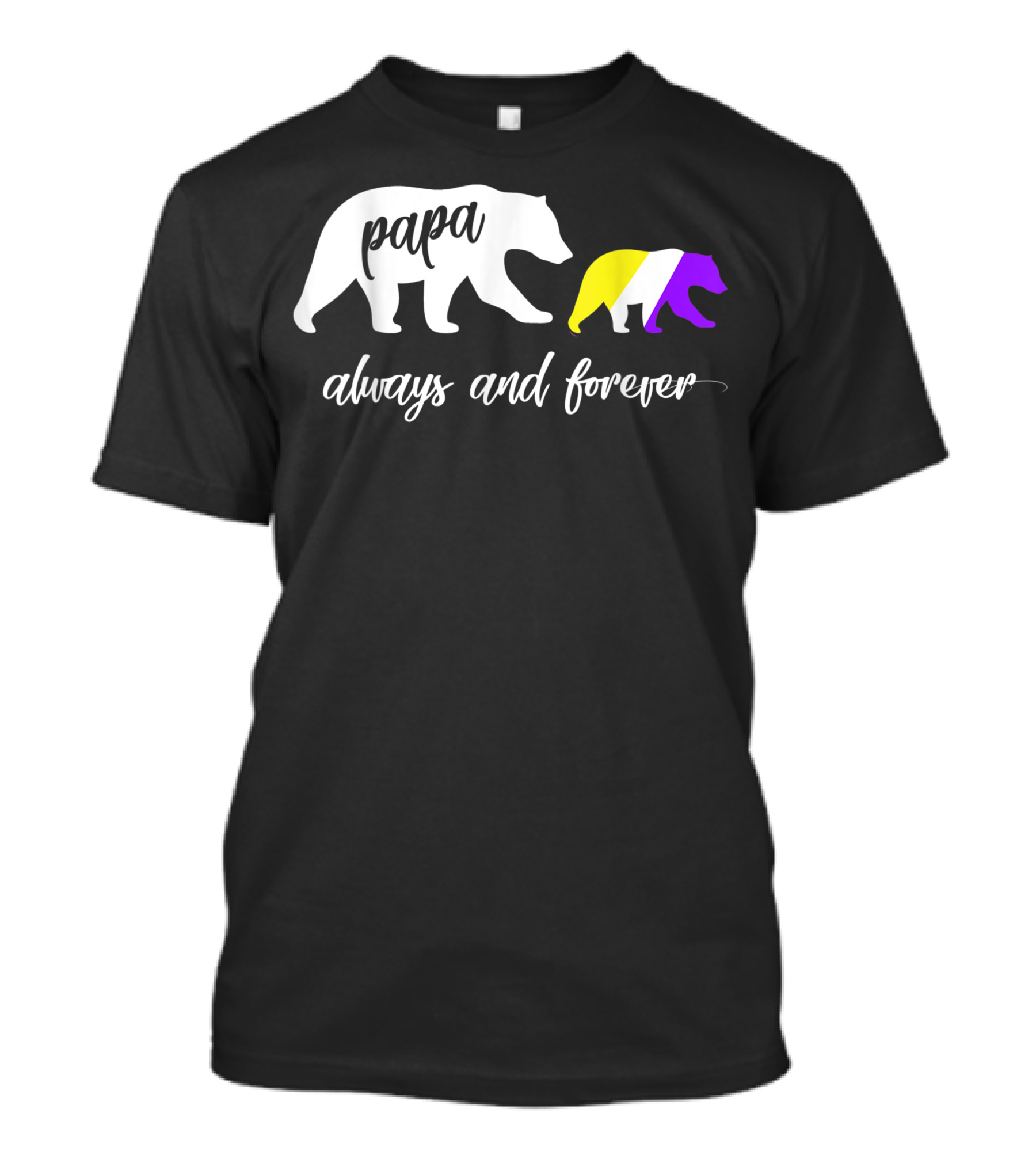 Papa Bear Always And Forever Nonbinary Flag Bx T-Shirt