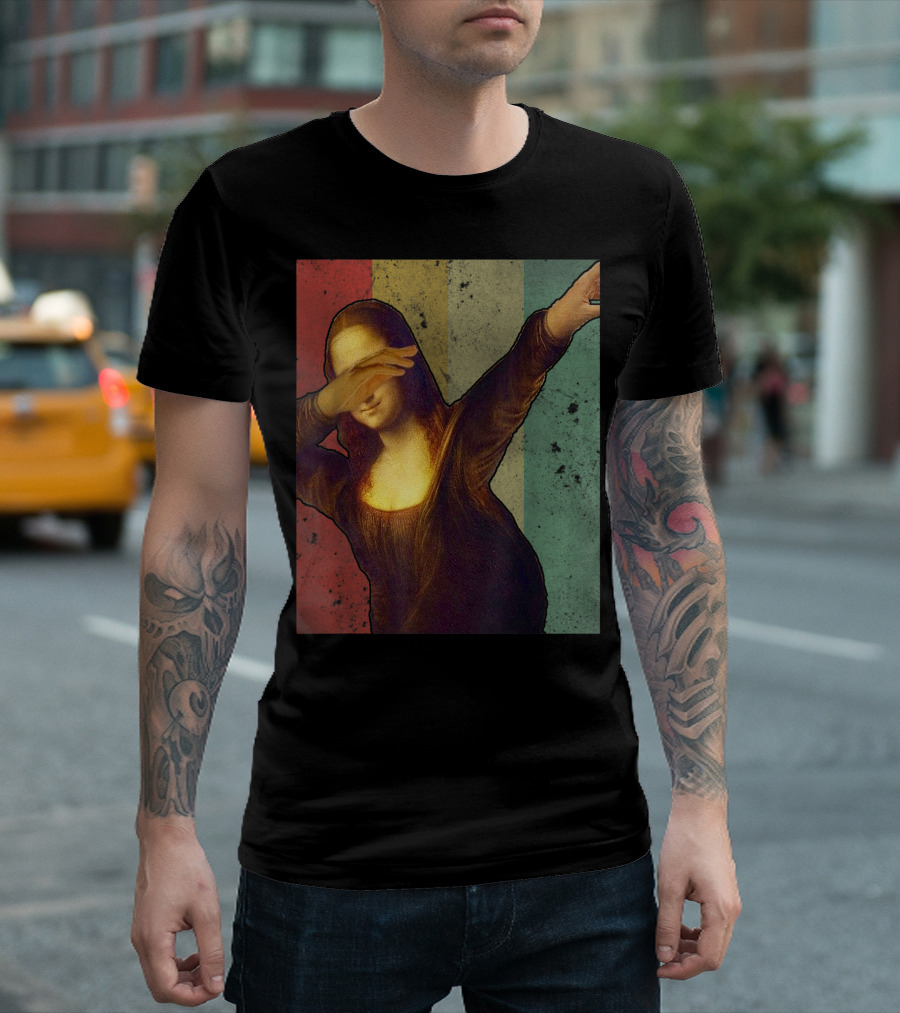Dabbing Mona Lisa Vintage Style Art Teacher Classic T-Shirt