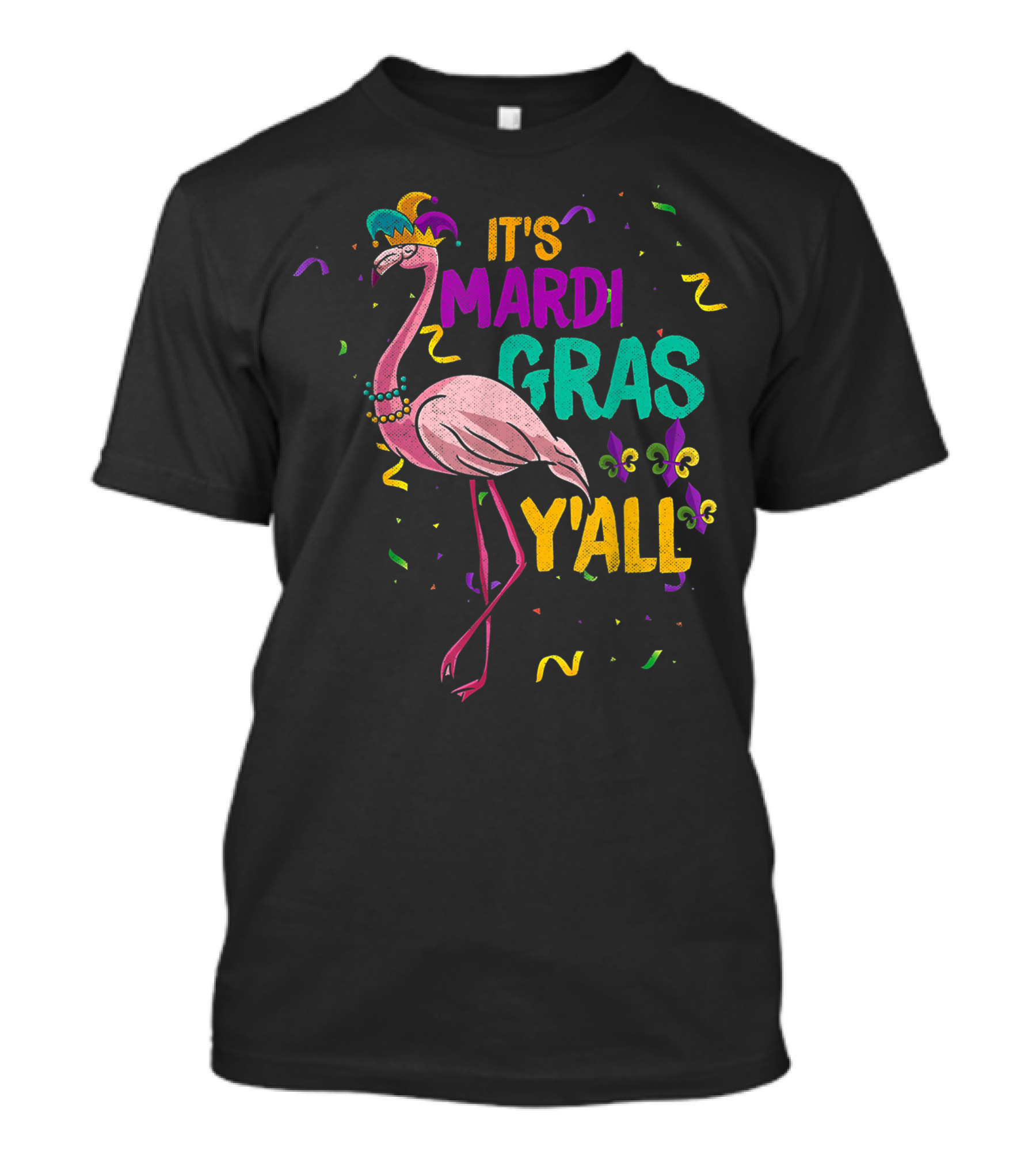 Mardi Gras Y'all Dancing Flamingo Parade T-Shirt